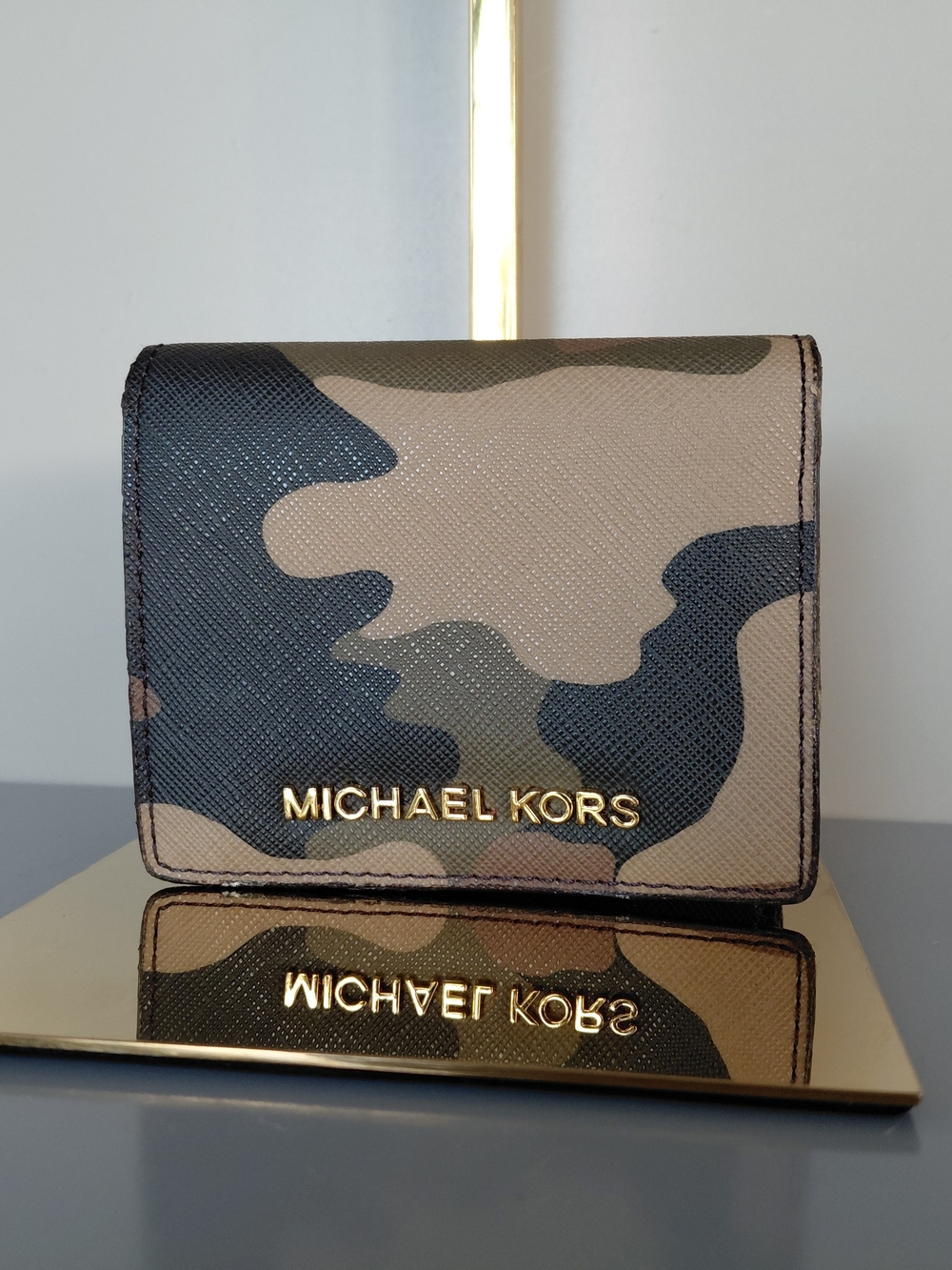 Michael Kors Camo Compact Wallet in Khaki, Green & Olive